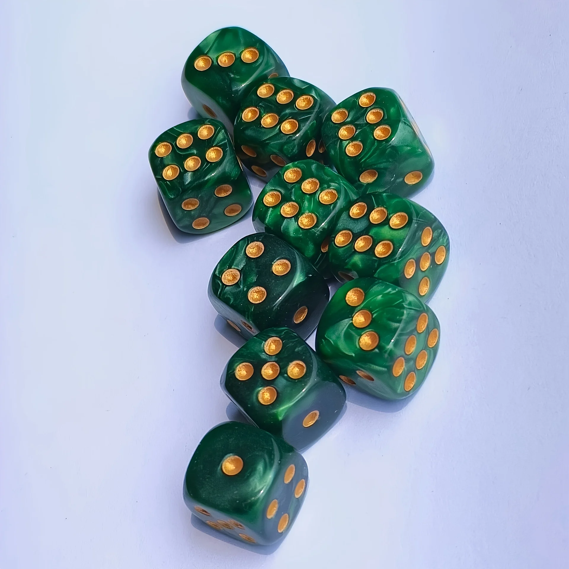 Party Games Indoor - 10Pcs 12mm Pearl Swirl D6 Dice,