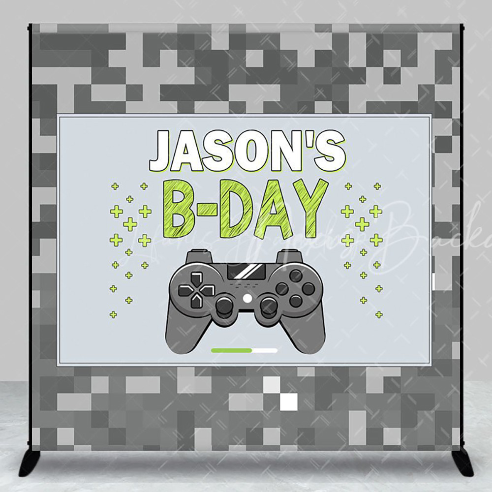 Party Games Name - Grey Pixel Games Night Custom Name