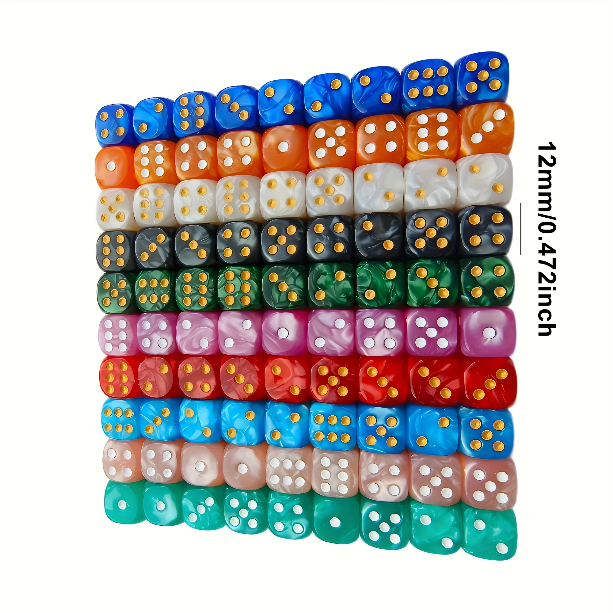 10Pcs 12mm Pearl Swirl D6 Dice - Party Games Indoor ulasan dan harga