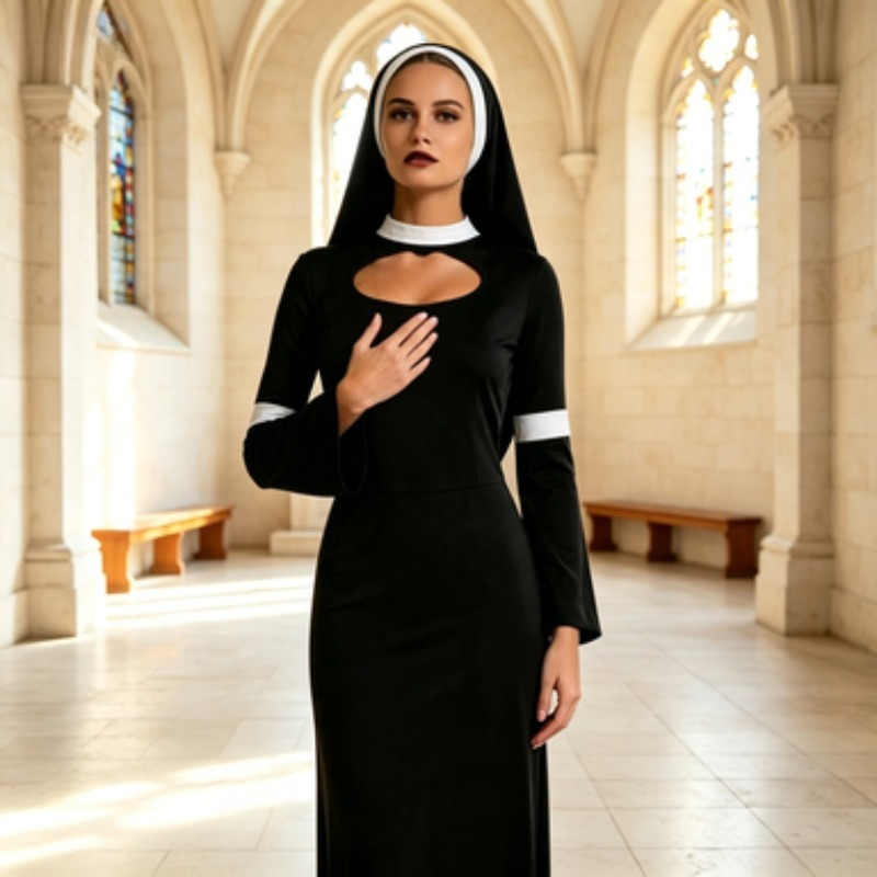 Halloween Dark Nun Female Prie - Party Games Crossplay ulasan dan harga
