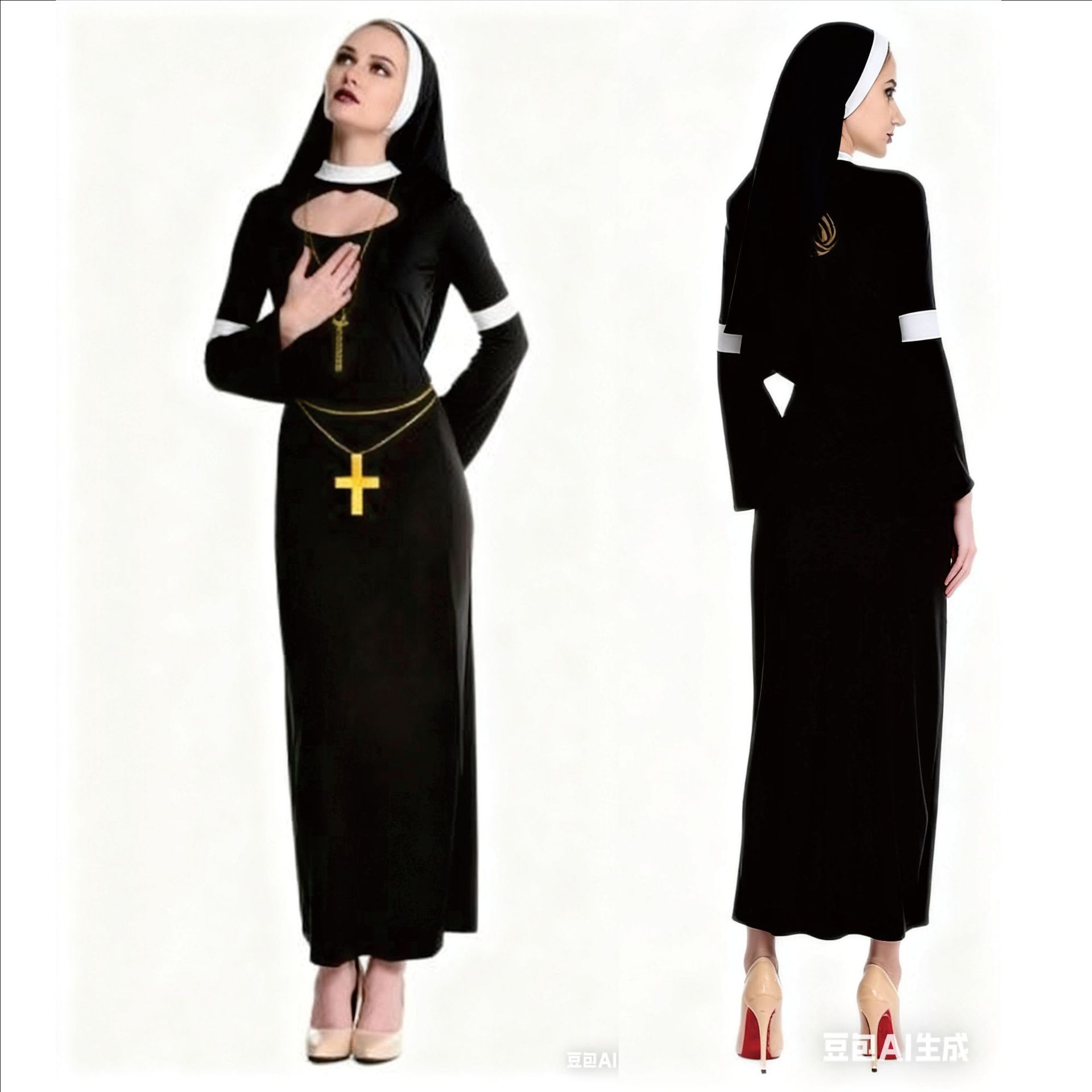 Halloween Dark Nun Female Prie - Party Games Crossplay ulasan dan harga
