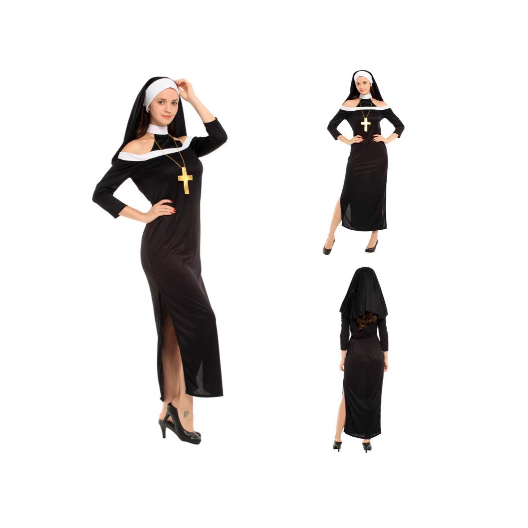 Halloween Dark Nun Female Prie - Party Games Crossplay ulasan dan harga